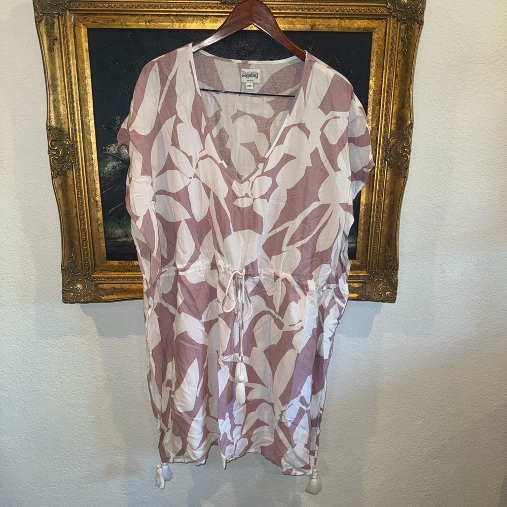 Poolside Paradiso Islander Floral Print Tie Waist Kimono Pool/Beach Coverup M/L
